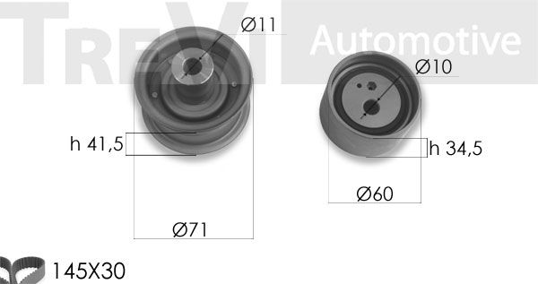 TREVI AUTOMOTIVE Комплект ремня ГРМ KD1443